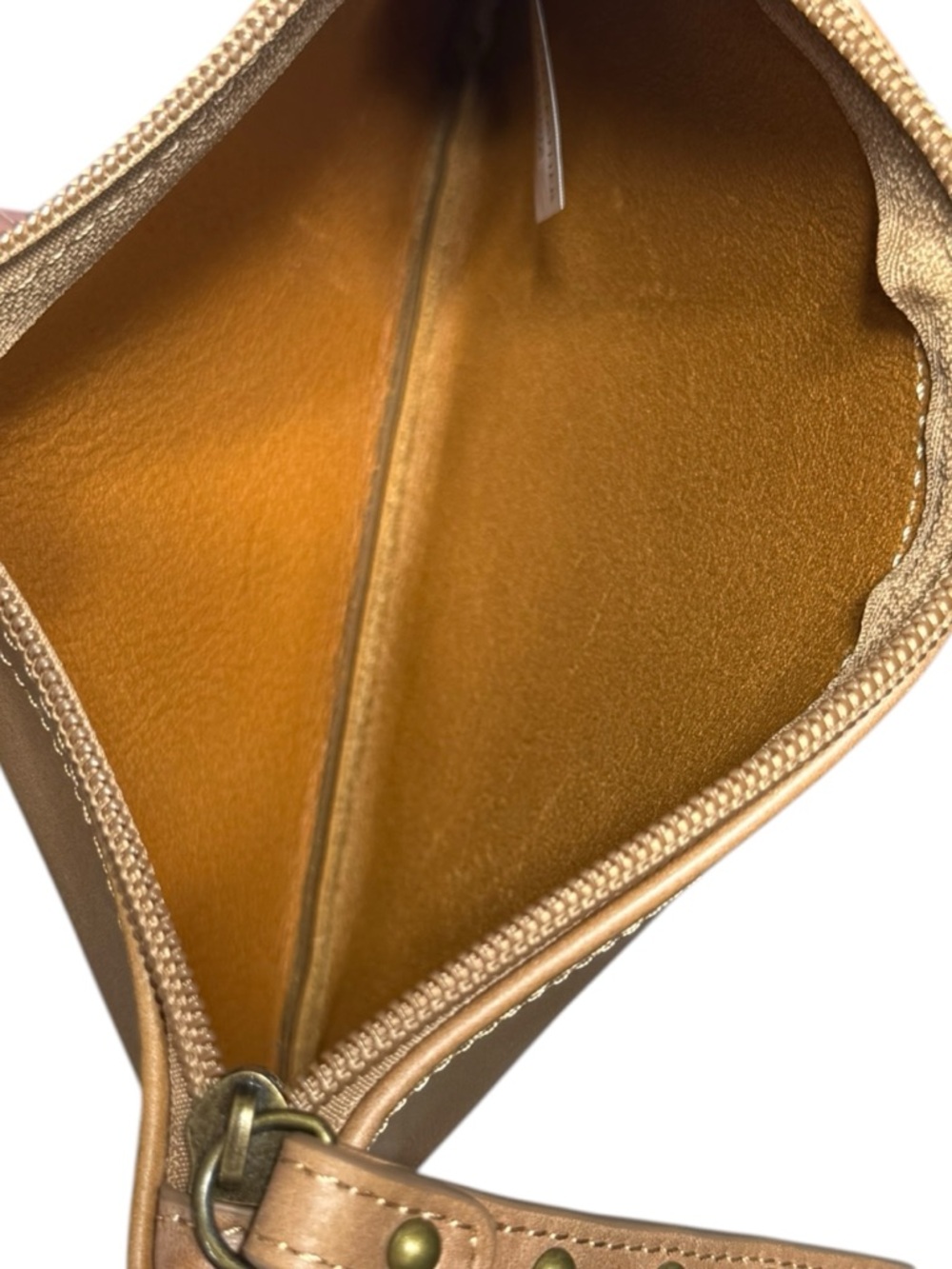 Ariat Tan Leather Fringe Wristlet Western Boho Studded Clutch Bag - Picture 7 of 7